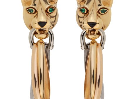 Cartier Panthere Day Night 18k Gold Drop Earrings Supply