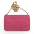 Authentic Chanel Fuschia Pink Caviar Wallet On Chain (WOC) For Cheap