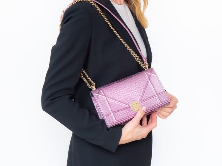 Dior Diorama Metallic Pink Bag Online Hot Sale