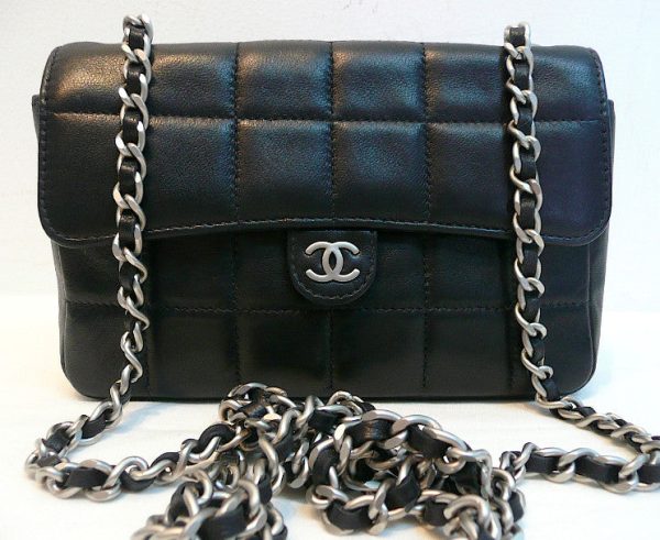 Authentic Chanel Black Quilted Wallet On Chain (WOC) Handbag NEW! Online