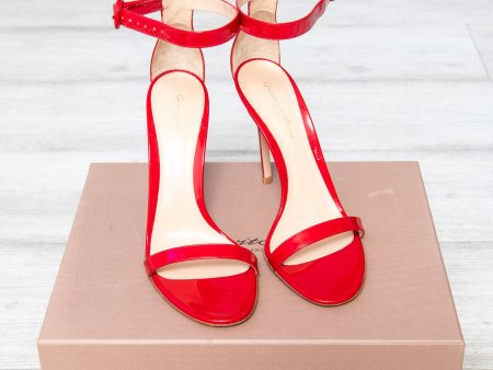 Gianvito Rossi Red Patent Heeled Sandals Size 39.5 Fashion