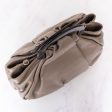 Armani Collezione Taupe Leather Pleated Top Handle Bag For Sale