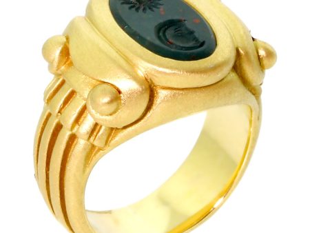 Barry Kieselstein Cord Gold Bloodstone Ring For Cheap