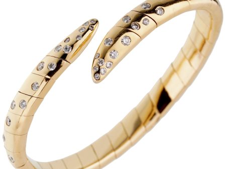 Boucheron Vintage Yellow Gold Diamond Cuff Bracelet Online Hot Sale