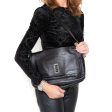 Mulberry Oversized Maggie Black Leather Clutch Bag Online Hot Sale