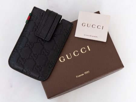 Gucci  Black Guccissima Leather Smartphone Case Online Sale