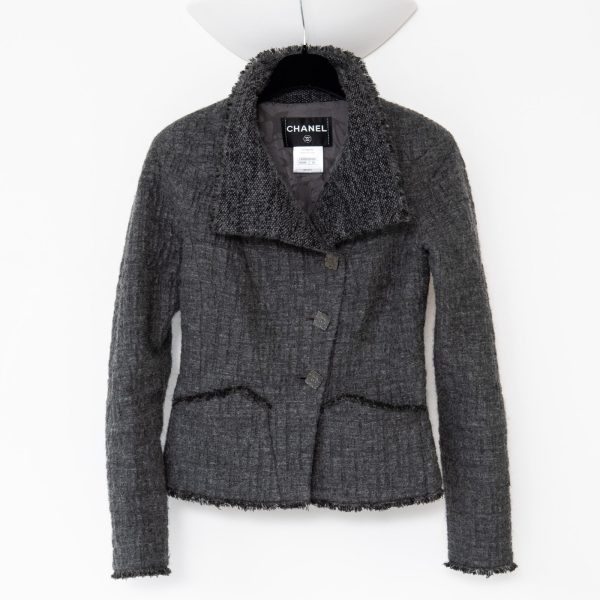 2011 Chanel Apocalypse Collection Asymmetrical Grey Jacket Online Sale