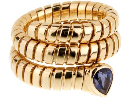 Bulgari Tubogas Gold Iolite Ring Online Hot Sale