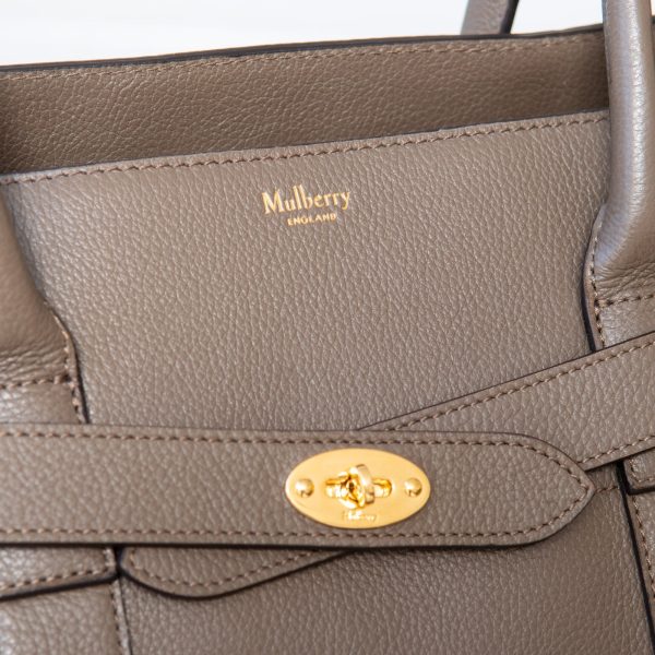 Mulberry Mushroom Zipped Bayswater Leather Bag on Sale