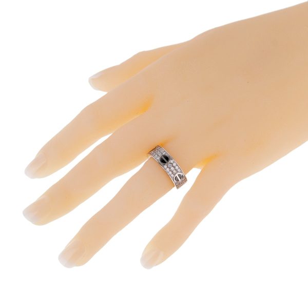 Cartier Love Ceramic Diamond 18k White Gold RIng Hot on Sale