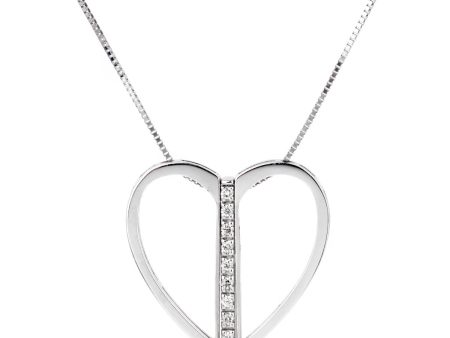 Bliss Diamond White Gold Heart Necklace For Discount