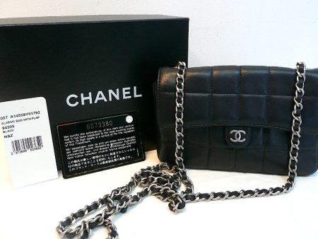 Authentic Chanel Black Quilted Wallet On Chain (WOC) Handbag NEW! Online