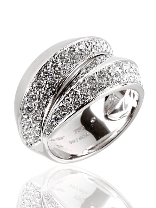 Cartier Panthere Diamond Ring in 18k White Gold Fashion