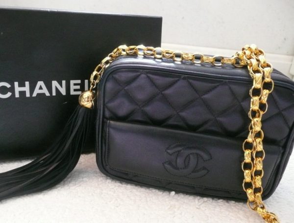 Authentic Chanel French Navy Quilted Camera Style Handbag Online