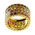 Cartier Lanieres Multicolor Sapphire Diamond Gold Ring Online