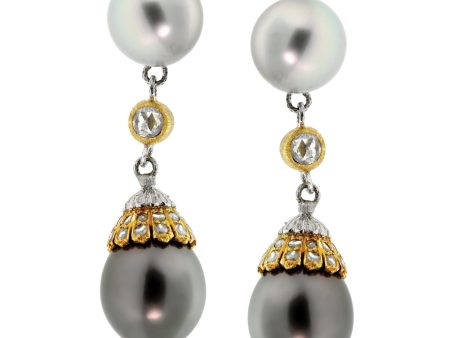 Buccellati Pearl Diamond Drop Earrings For Discount