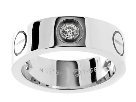 Cartier Love Diamond White Gold Ring Hot on Sale