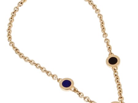 Bulgari Bulgari Lapis Coral Onyx Vintage Yellow Gold Necklace Cheap