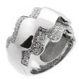 Van Cleef & Arpels Diamond White Gold Wave Ring Discount