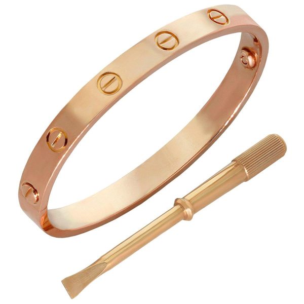 Cartier Love Rose Gold Bangle Bracelet Sz 16 Online Sale