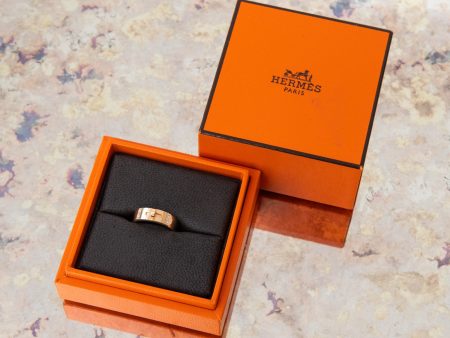 Hermes Rose Gold Kelly Ring Size 51 on Sale