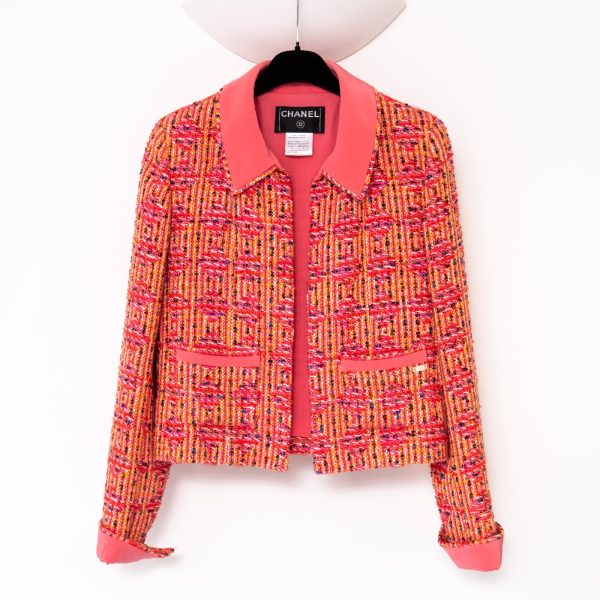 2001 Cruise Collection Pink Tweed Jacket Fashion