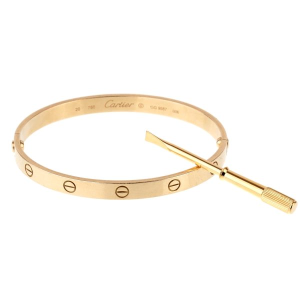 Cartier Love Yellow Gold Bangle Bracelet Sz 20 Fashion