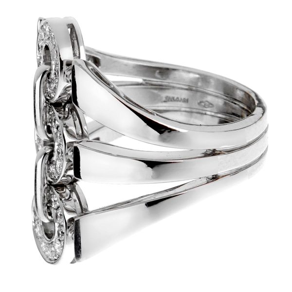 Bvlgari Diamond White Gold Cocktail Ring Sz 6 3 4 Online Sale