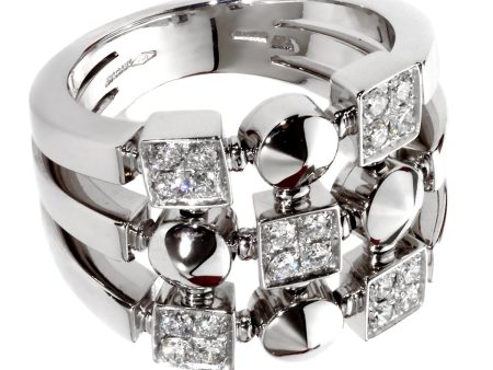 Bvlgari Lucea White Gold Diamond Cocktail Ring Sz 6 1 2 Online