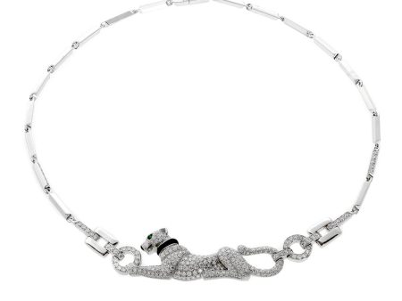 Cartier Panthere Diamond White Gold Necklace Sale