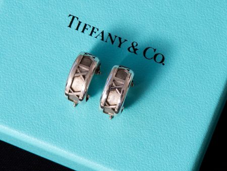 Tiffany and Co Sterling Silver Roman Numeral Earrings For Cheap