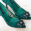 Dolce & Gabbana  Green Lace Rainbow Pumps Size 37 Fashion