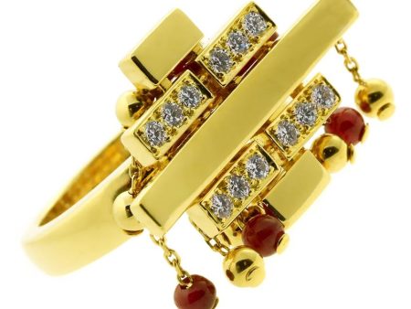 Cartier Le Baiser Du Dragon Diamond Gold Ring For Sale