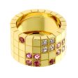 Cartier Lanieres Pink Sapphire Diamond Gold Ring on Sale