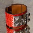 Hermes Red Orange  Collier De Chien Cuff Size Small Cheap