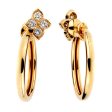 Cartier Flower Hoop Diamond Yellow Gold Earrings Sale