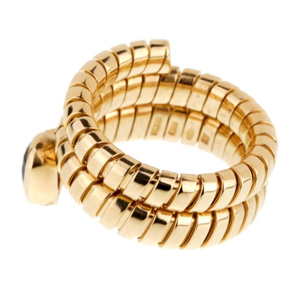 Bulgari Tubogas Gold Iolite Ring Online Hot Sale