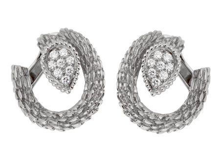 Boucheron Serpent Boheme White Gold Diamond Hoop Earrings on Sale