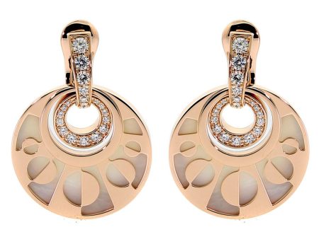 Bulgari Intarsio Rose Gold Diamond Earrings For Discount