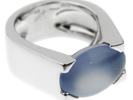 Cartier Large Chalcedony White Gold Cocktail Ring Sz 6 1 2 Hot on Sale