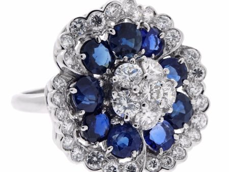 Van Cleef & Arpels Camellia Sapphire Diamond Ring Online now