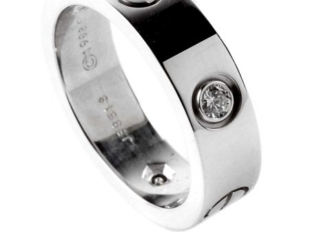 Cartier Love 3 Diamond White Gold Ring Online Hot Sale