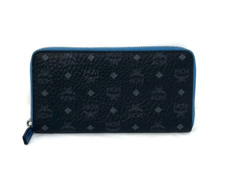 MCM-Blue Black Wallet Sale