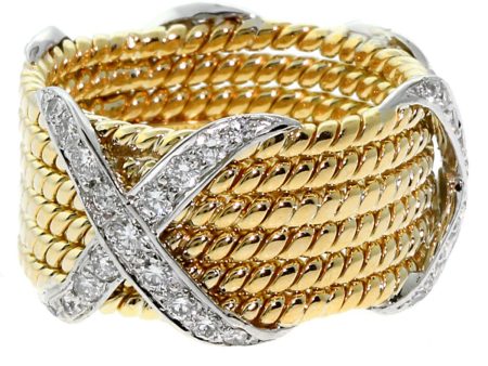 Tiffany & Co Schlumberger 6 Row Rope Diamond Ring Hot on Sale