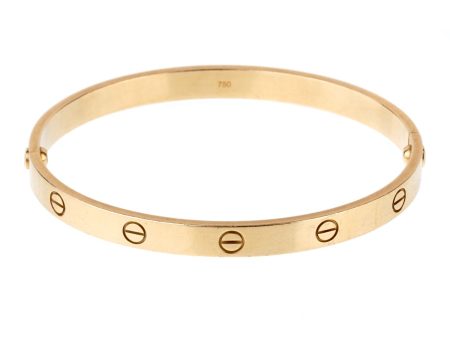 Cartier Love Yellow Gold Bangle Bracelet Sz 20 Fashion