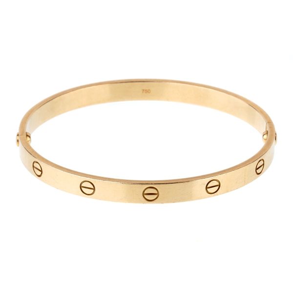 Cartier Love Yellow Gold Bangle Bracelet Sz 20 Fashion