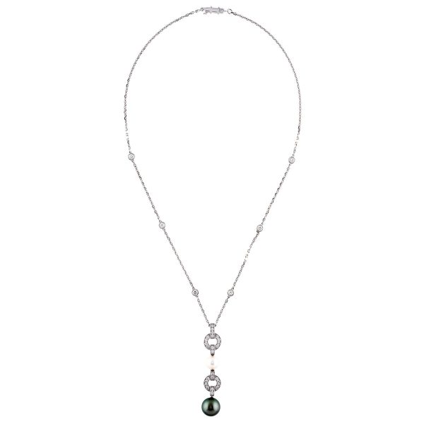 Cartier Himalia Pearl Diamond Drop White Gold Necklace Discount