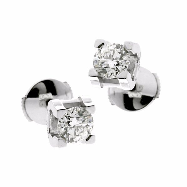 Cartier GIA Certified 1.20 Carat Diamond Stud Earrings For Cheap