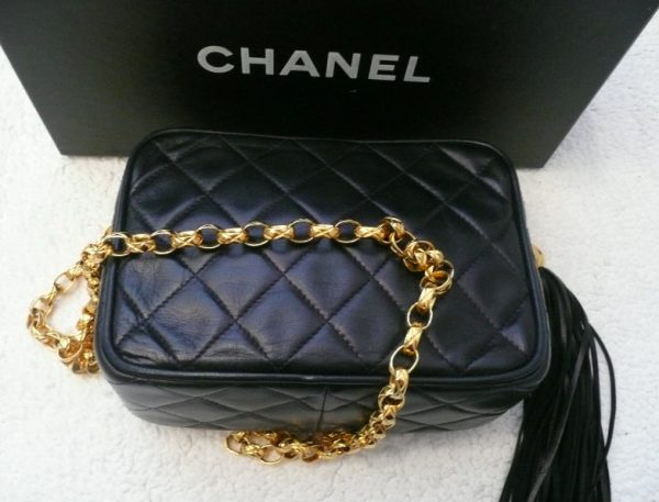 Authentic Chanel French Navy Quilted Camera Style Handbag Online