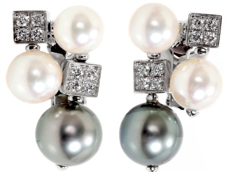 Bulgari Lucea Diamond Pearl White Gold Earrings Online now